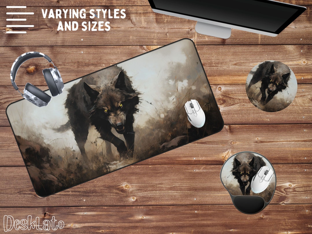 Prowling Wolf Desk Mat Large Mouse Pad XL Desk Pad Desk Etsy