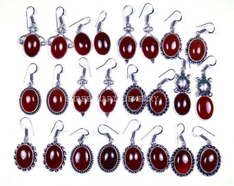 Red Onyx Gemstone Earring, Silver Plated Handmade Earring, Multiple Design Earring, for Gril's & Women