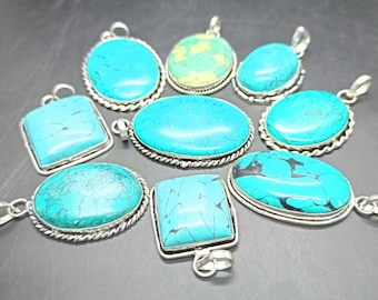 100% Natural Blue Turquoise Gemstone Pendants, Handmade Pendants, Traditional Pendants High Polished Pendants. Wholesale Price Pendants,,