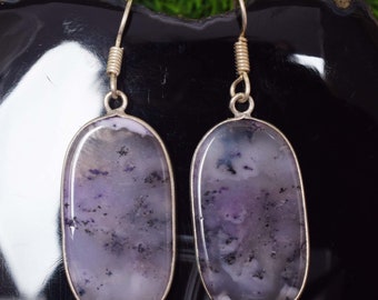 Natural Multi-Color Dendrite Agate Mix Gemstone Earring Silver Plated Bezel Handmade Earring Multiple Simple Earring, for Girl & Women.s RS2