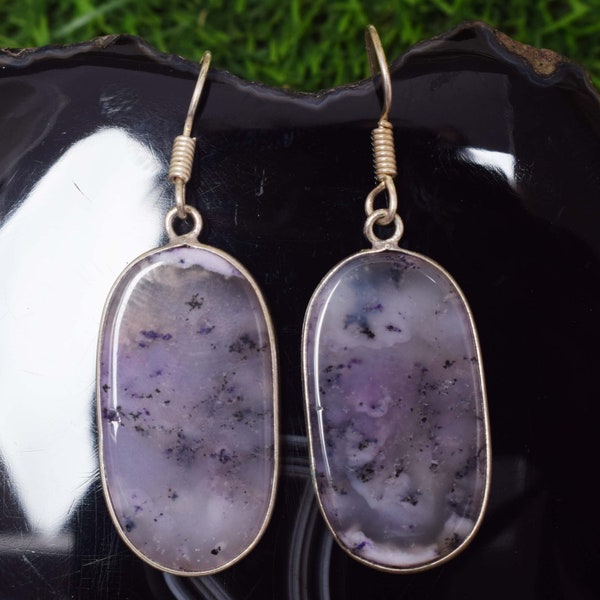 Natural Multi-Color Dendrite Agate Mix Gemstone Earring Silver Plated Bezel Handmade Earring Multiple Simple Earring, for Girl & Women.s RS2