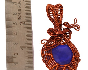 Lapis lazuli Wire Wrapped Gemstone Pendant A One Quality big size  Copper Pendant  Copper Designer Pendant Gift For Her Mother. HK.1 ,