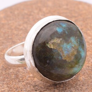 Multi Color Turquoise, Labradorite, Mix Gemstone Rings Silver Plated Handmade Ring's'Multiple Desige and Shape Ring for Men & Women F image 2