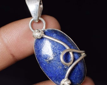 100% Natural Mix Gemstone 925 Silver plated Vintage Pendant,Lapis lazuli,Handmade Pendant, Gift For Mom, Gift For Her, Best-Selling Item, QR