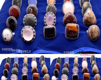 Quarzo rosa multicolore naturale al 100%, anello di pietre preziose con mix di corallo, anello di dichiarazione di matrimonio, anello tradizionale, prezzo all'ingrosso, creazione di gioielli