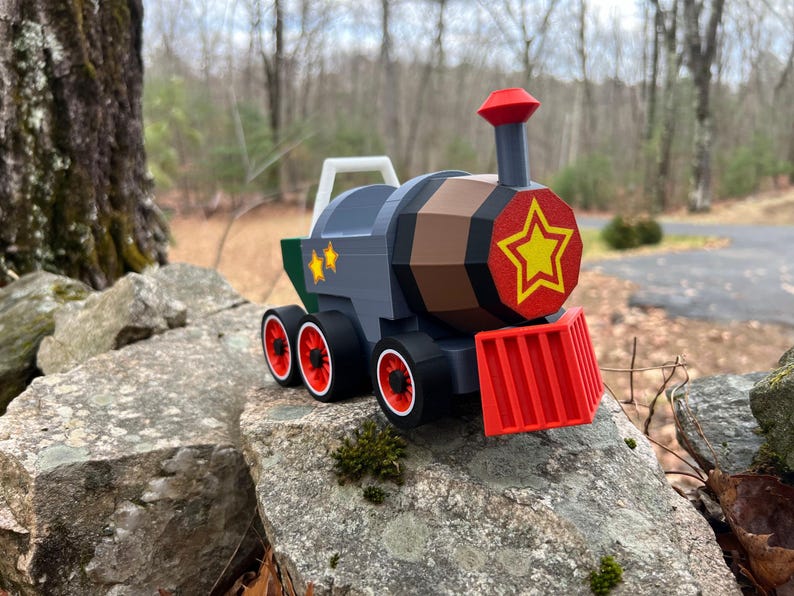 3D Printed Barrel Train, Mario Kart Collectible, Rolling Wheels - Etsy