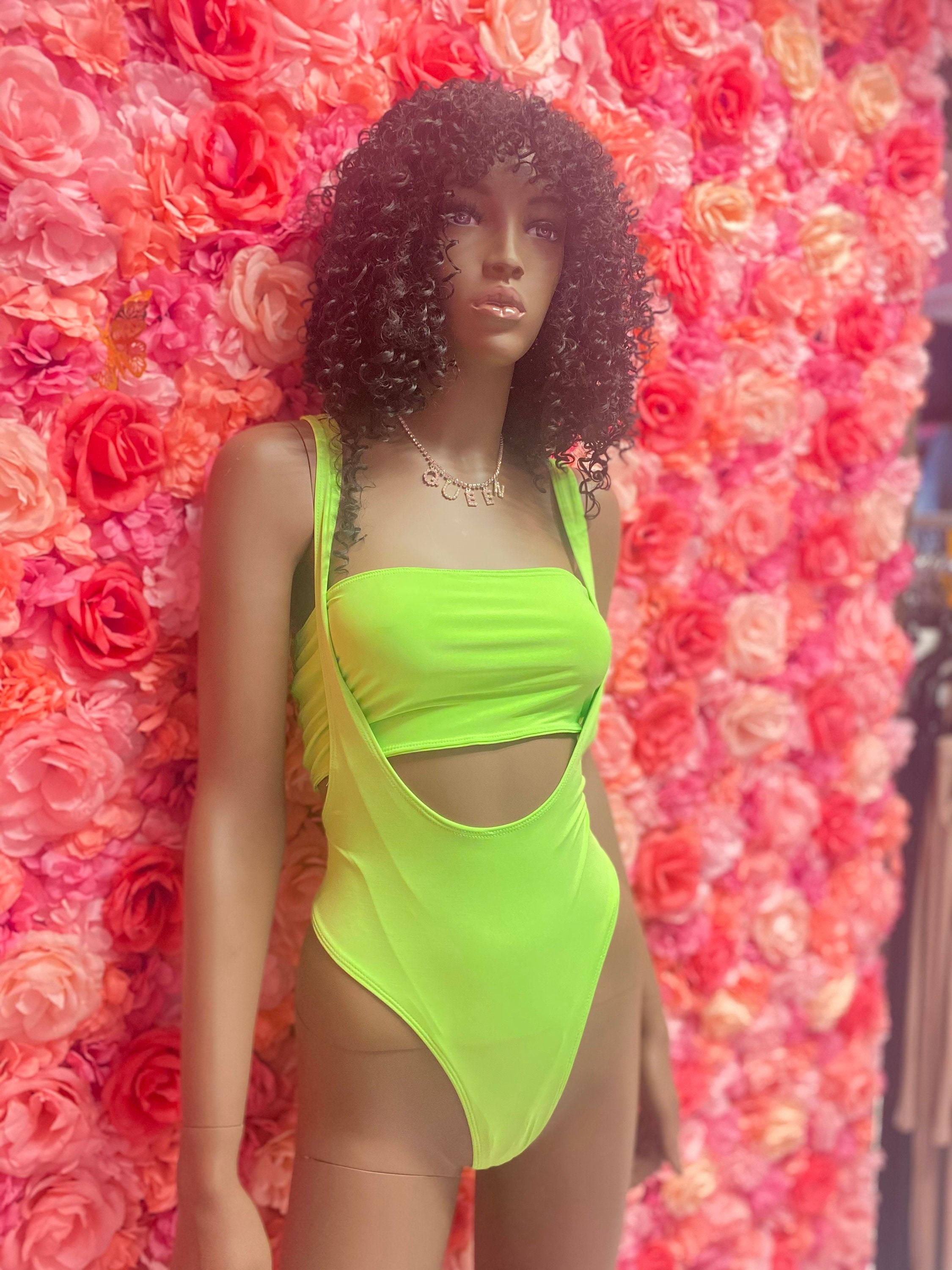 2 piece neon swim suit Etsy