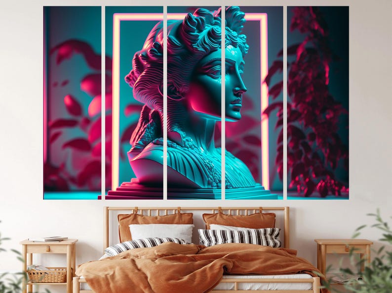 Greek Aesthetic Canvas Wall Art Imitation Neon Urban Style Canvas