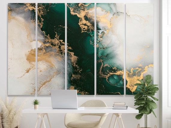 Dark Green Marble Abstract Canvas Green Marble Wall Art Print - Etsy Denmark