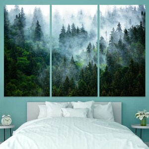 Pine Forest Canvas Art Woods Landscape Print Landscape Nature Wall Art ...