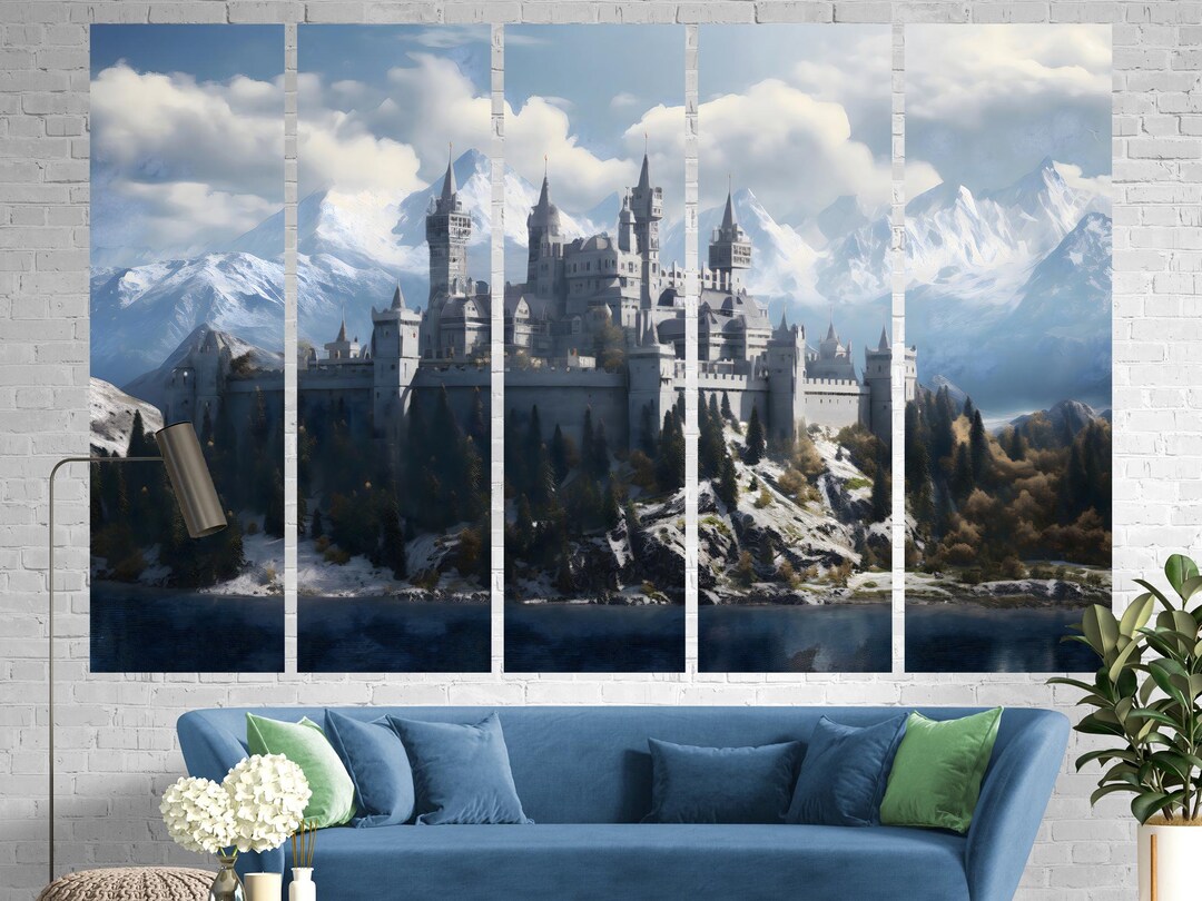Fantasy Castle Landscape Canvas Art Magical Wall Decor for Bedroom ...