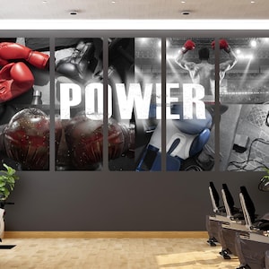 Boxing Canvas Motivational Wall Art Sport Decor for Gym Studio Fitness Room Boxer Poster Crossfit Print Extreme Training Canvas Gift Idea