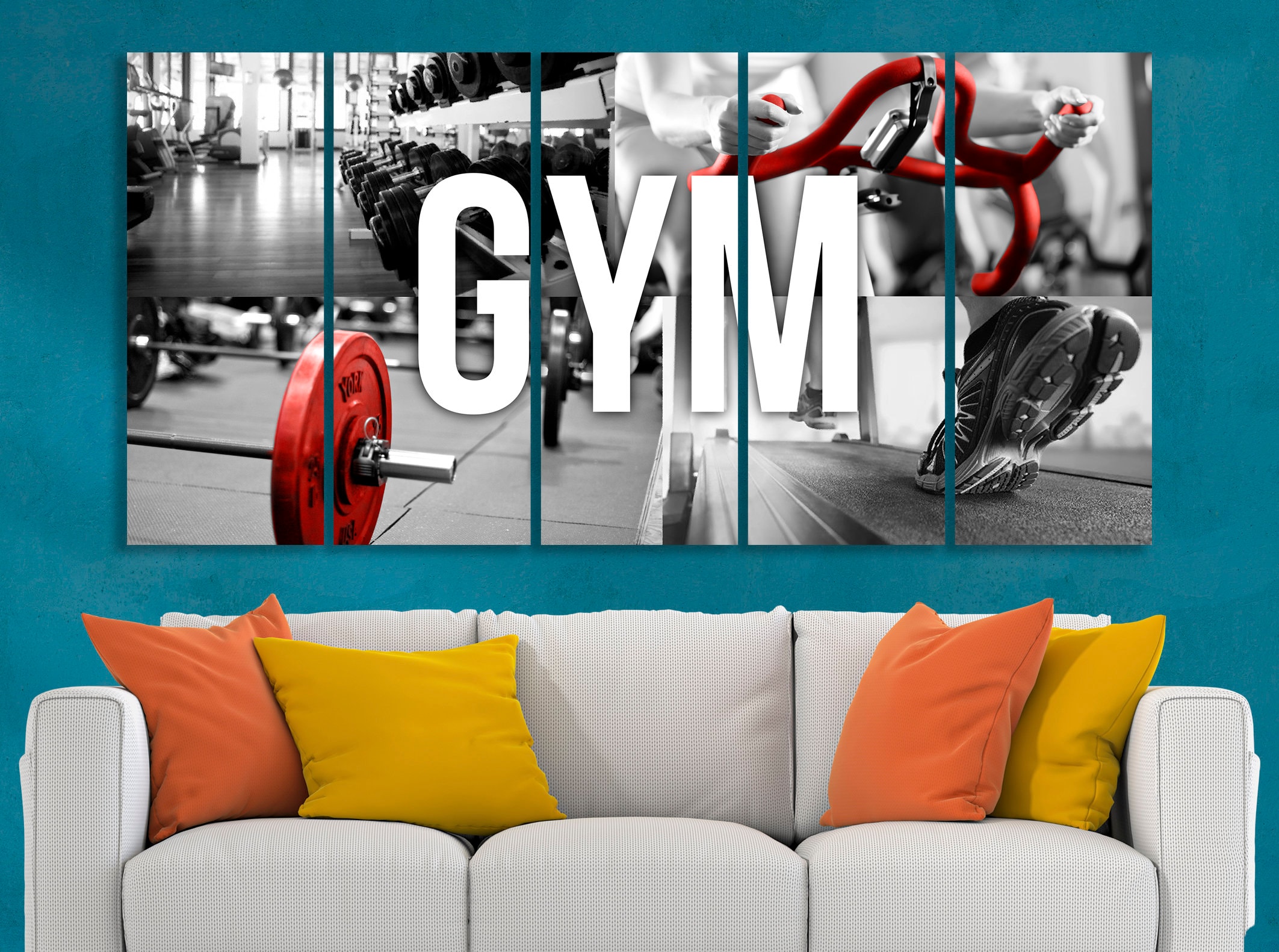 Gym Canvas Sport Art Decor Motivational Wall Art Sport Print Etsy