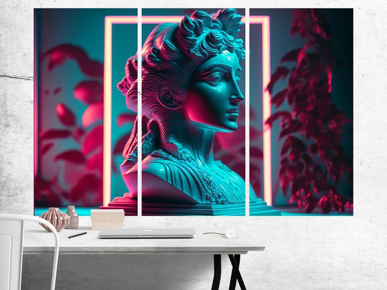 Greek Aesthetic Canvas Wall Art Imitation Neon Urban Style Canvas