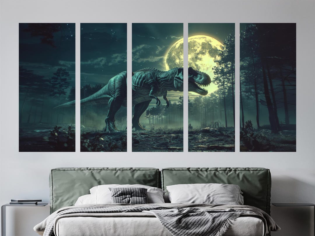 tyrannosaurus-rex-canvas-wall-art-jurassic-dinosaur-print-under-full