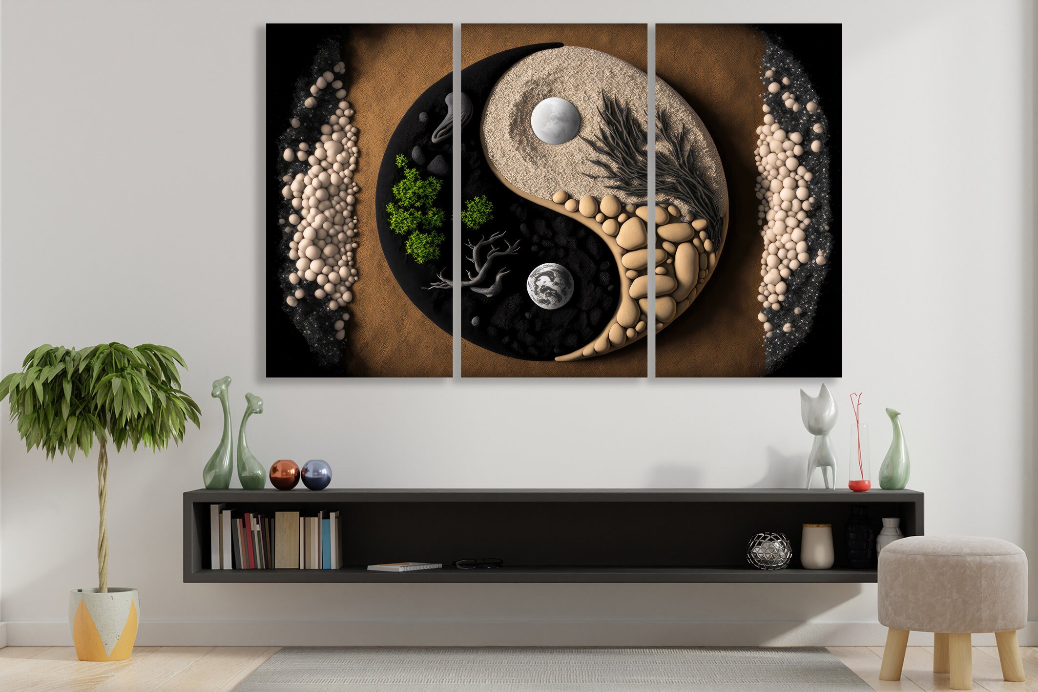 Yin Yang Canvas Print Modern Wall Art Deco Zen Art Trendy Canvas ...