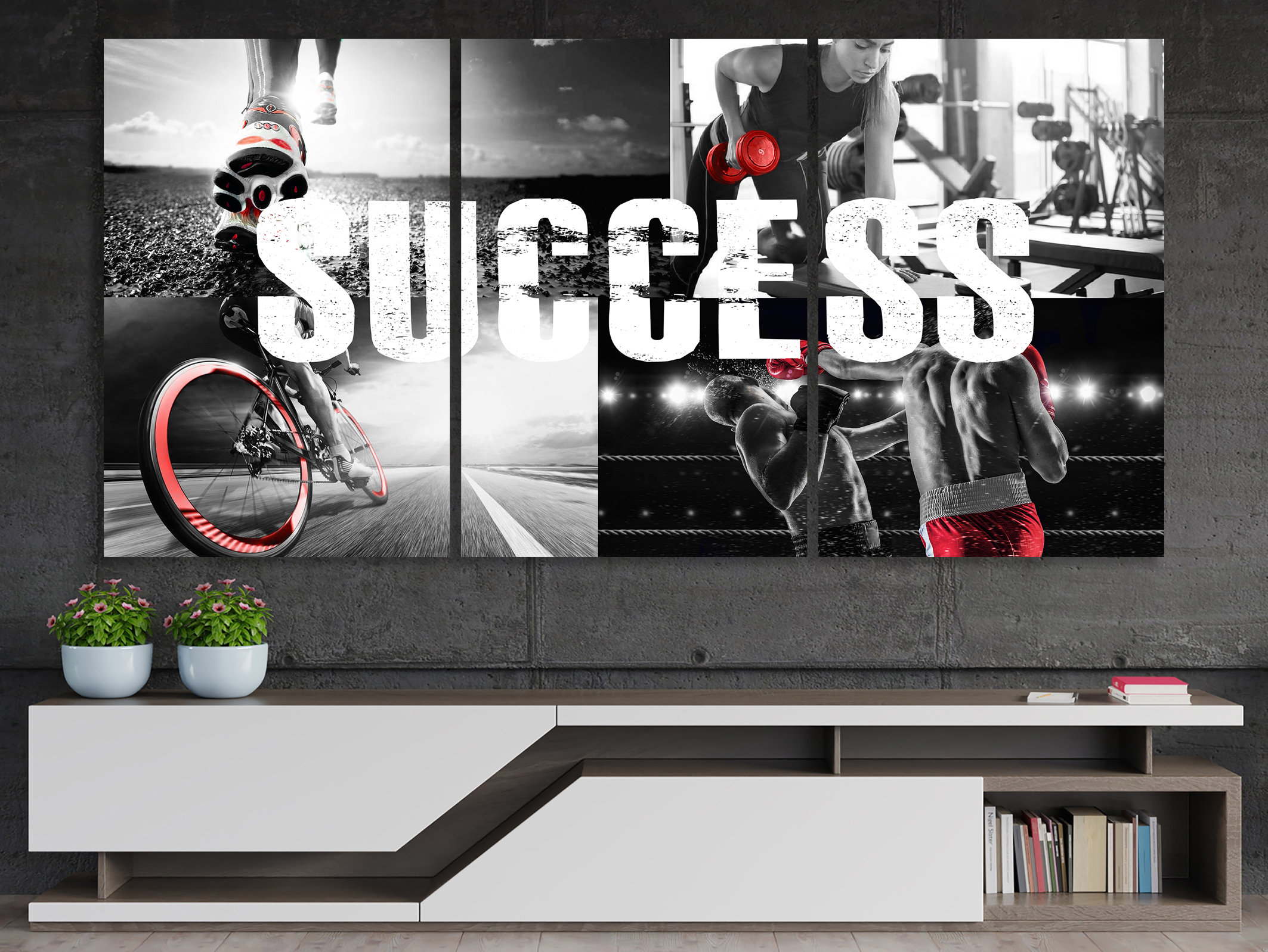 Gym Canvas Motivational Wall Art Sport Art Decor Fitness Studio Poster