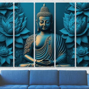 Statue de Bouddha , Impression de moine bouddhiste sur toile , Option de  cadre flottant, Art mural moderne, Cadeau de Noël , Art mural extra large -   Canada