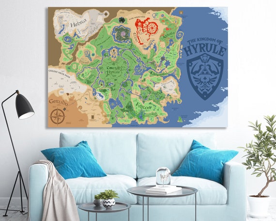 The Legend of Zelda: Breath of the Wild Map Framed Art Print