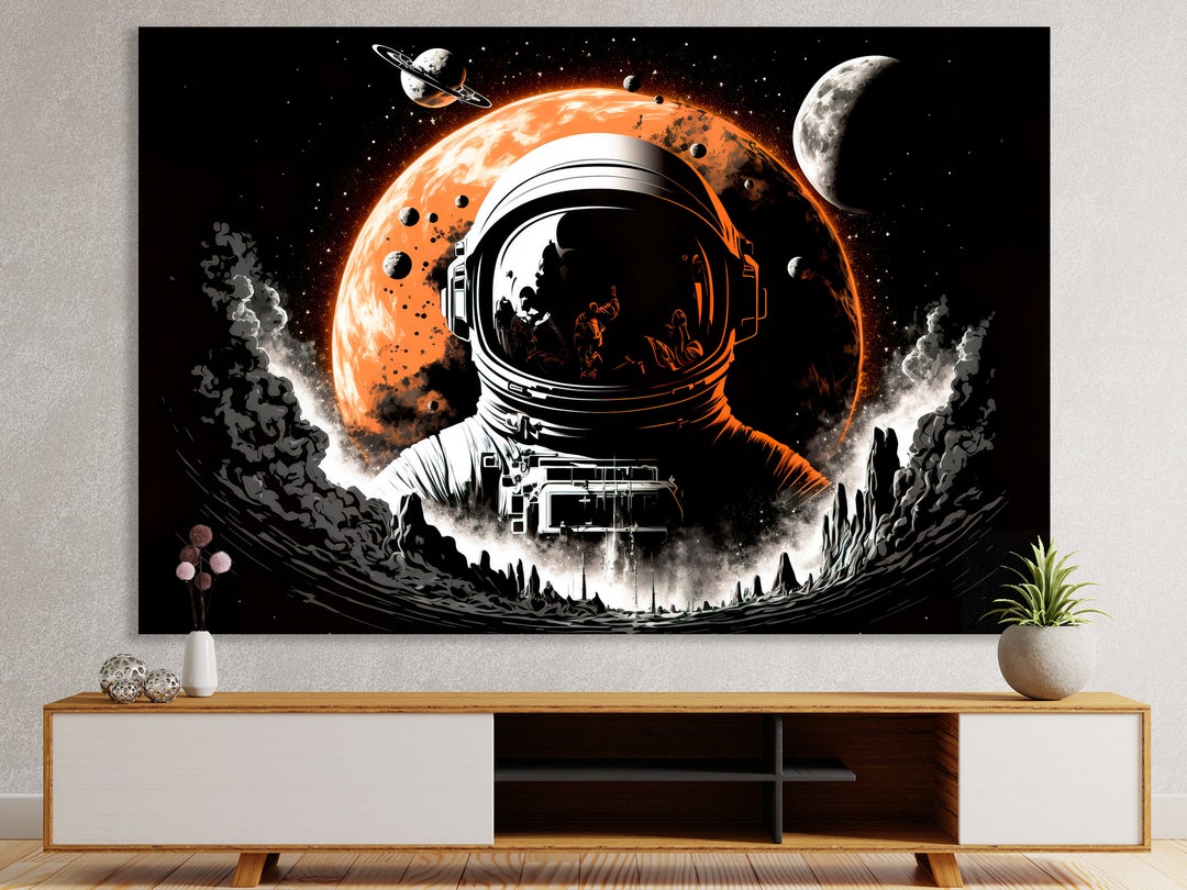 Astronaut Multi Panel Canvas Extra Large Canvas Astronaut on Outer ...
