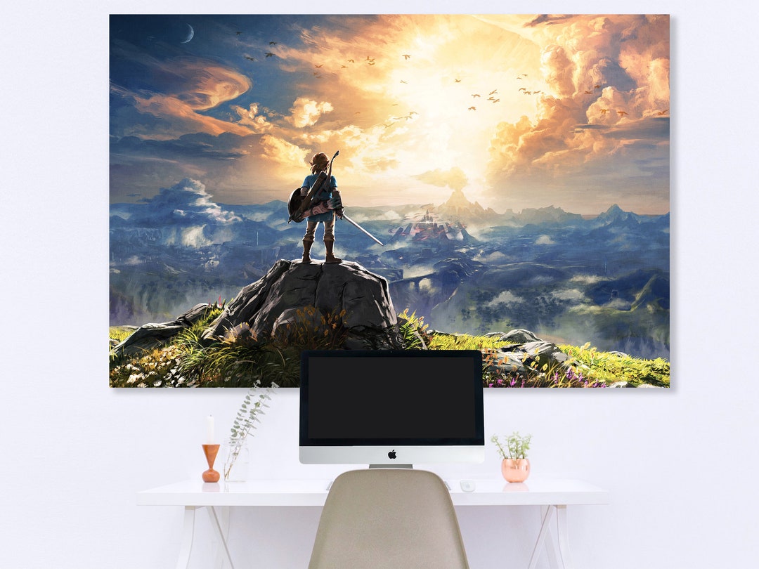 Zelda Gaming Art Canvas Playroom Wall Decor Video Game Zelda Etsy