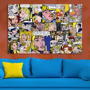 Pop Art Collage Canvas Print Wall Art Decor Pop Art Bedroom Wall Decor Modern Wall Art Extra Large Size Pop Art Canvas Print Gift Idea