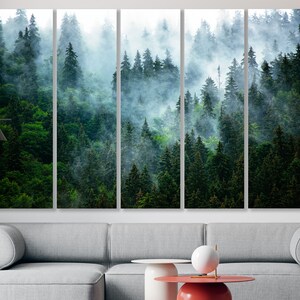 Pine Forest Canvas Art Woods Landscape Print Landscape Nature Wall Art ...