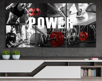 Gym Motivation Wall Art, Fitness Studio Canvas, Sport Themed Print, Crossfit Wall Decor, Workout Room Artwork