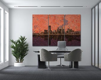 Houston Karte Stadt Karte Poster Druck Stadtbild Texas Skyline Skyline Poster Lange Kunst