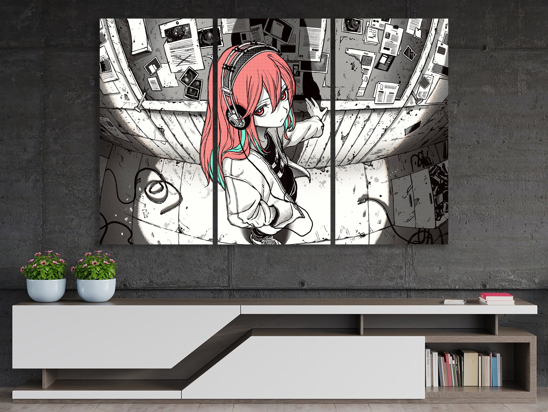 Anime Girl Fantasy Canvas Japanese Manga Wall Art Modern Anime Decor ...