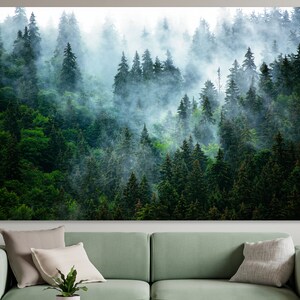 Pine Forest Canvas Art Woods Landscape Print Landscape Nature Wall Art ...