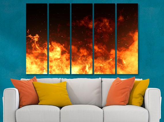 Fire Flame Canvas Wall Art – Extra Large Decorative Interior