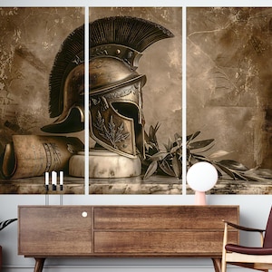 Gladiator Canvas Wall Art Roman Warrior Vintage Colosseum Photo Print Ancient Rome Decor for Living Room Office Man Cave History Lovers