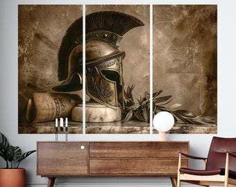 Gladiator Canvas Wall Art Roman Warrior Vintage Colosseum Photo Print Ancient Rome Decor for Living Room Office Man Cave History Lovers