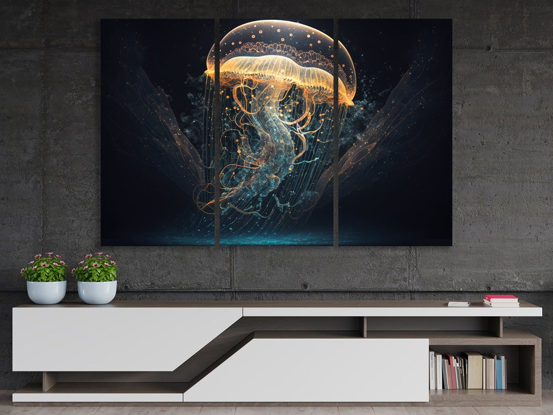 Abstract Jellyfish Canvas Underwater Art Sea Life Large Canvas Ocean