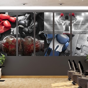 Boxing Training Canvas Motivational Wall Art Sport Decor for Gym Studio Fitness Room Boxer Poster Crossfit Print Extreme Canvas Gift Idea