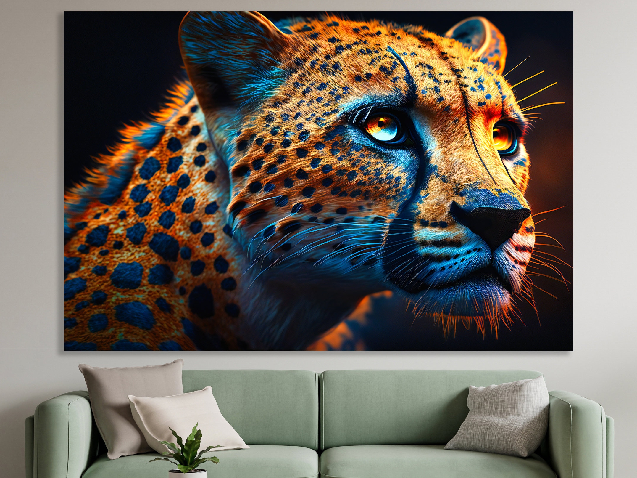 Beautiful Cheetah Animal Large Wall Art Decor Canvas Art Panther Printed Leopard Canvas Wall Art Print Canvas Cat Art Gifts Home Wall Decor