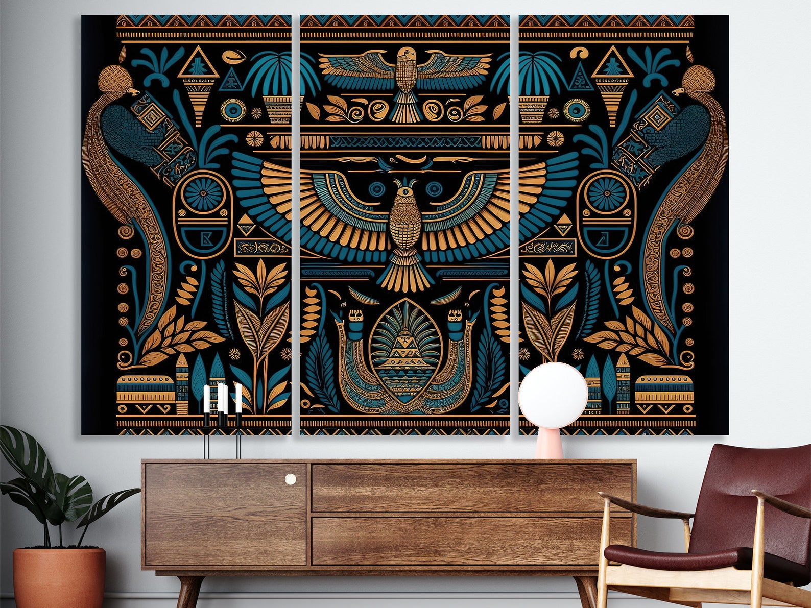 Egyptian Patterns Canvas Print Egyptian Wall Art Decor Etsy