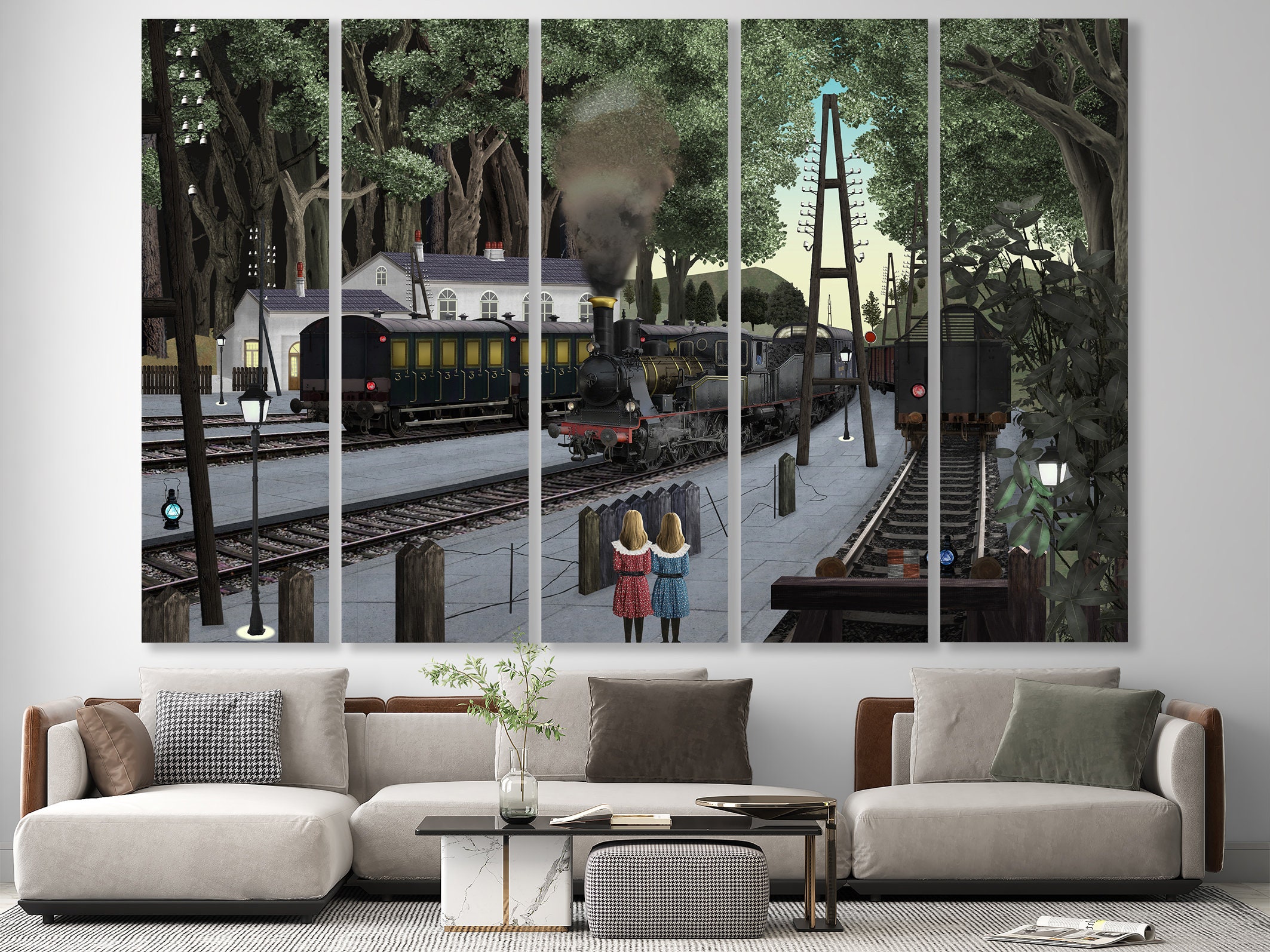 Delvaux、The Sleeping Town、希少画集画、新品額付 Paul Delvaux 