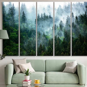 Pine Forest Canvas Art Woods Landscape Print Landscape Nature Wall Art ...
