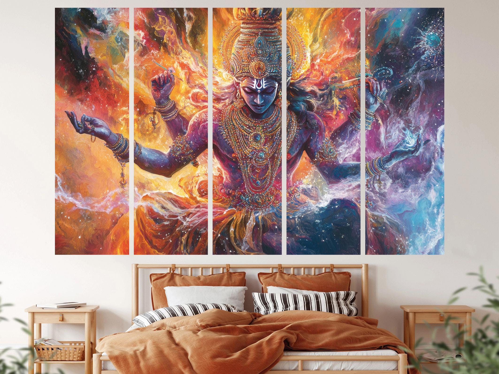 Shiva Canvas Wall Art Hindu Deity Cosmic Energy Spiritual Artwork ...