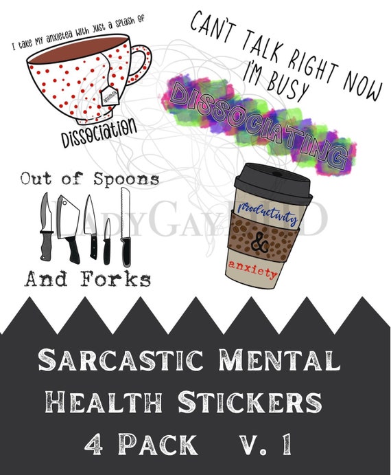 Funny Stickers-mental Health 4 Count - Etsy Funny Stickers-mental Health 4 Count - Etsy
