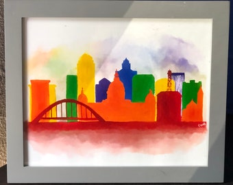 Pride Print of Des Moines Skyline 8x10