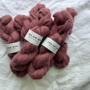 Hand-Dyed Suri Alpaca & Silk Lace Yarn – 459 Yards – Deep Mauve – Baby Suri / Mulberry Silk – Soft Romantic Halo Yarn