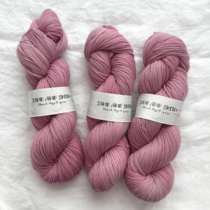 Hand Dyed DK Yarn  100 Non-Superwash Merino Wool  246 Yards  Bubble Gum Pink  Rustic Wool Yarn for Sweaters  Accessories