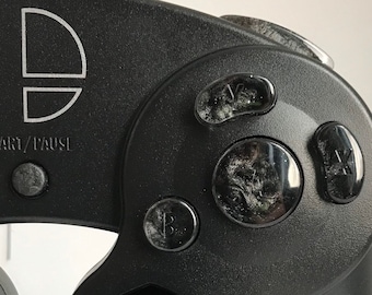 Stealth Graphite Nebula Gamecube Buttons (ABXY, Z, D-pad, and Start)