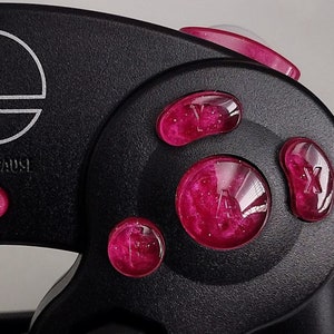 Pulsanti personalizzati per il controller GameCube French Rose Nebula (ABXY, Z, D-pad e Start) *LEGGI LA DESCRIZIONE*