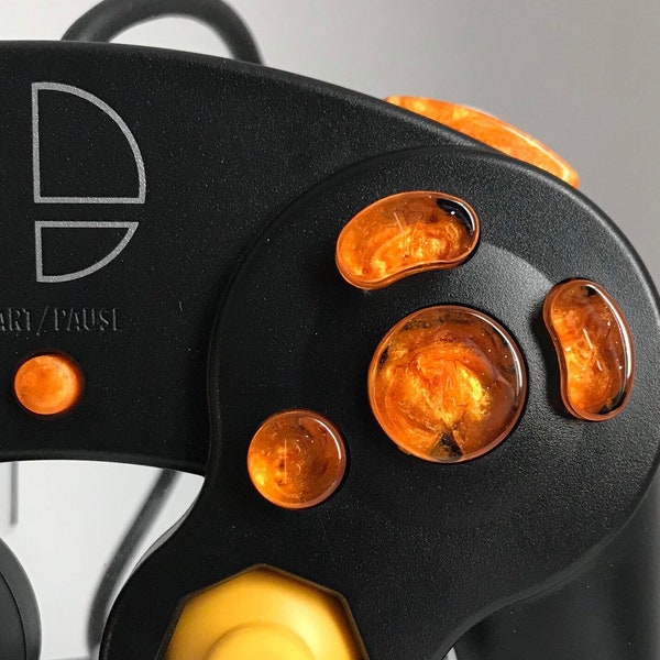 Zesty Orange Nebula Gamecube Buttons (ABXY, Z, D-pad, and Start) *READ DESCRIPTION*