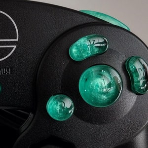 Pulsanti del controller GameCube personalizzati Sea Foam Nebula (ABXY, Z, D-pad e Start) *LEGGI LA DESCRIZIONE*