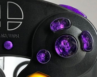 Purple Heart Nebula Gamecube Buttons (ABXY, Z, D-pad, and Start) *READ DESCRIPTION*